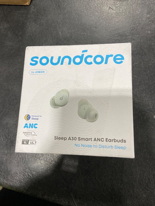 Photo 1 of Soundcore Sleep A30 by Anker Sleep Earbuds, Smart Active Noise Cancelling Sleep Headphones, Adaptive Snore-Masking System, Ultra-Comfort for Side Sleepers, 45H Playtime