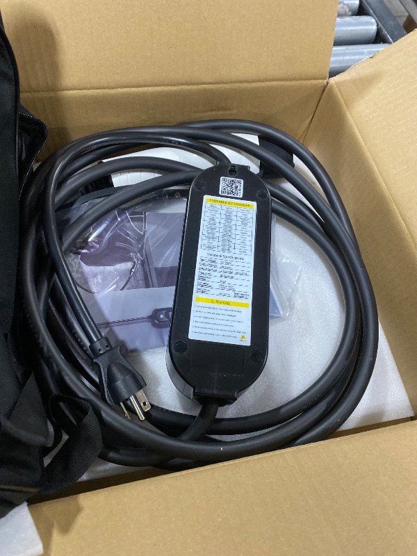 Photo 1 of Level 1 & Level 2 EV Charger 16Amp 110-240V,17ft Cable, Portable Electric Vehicle Charger with NEMA5-15P & 6-20 Plug Compatible for SEA J1772 EV Cars for Home and Outdoor (Black)