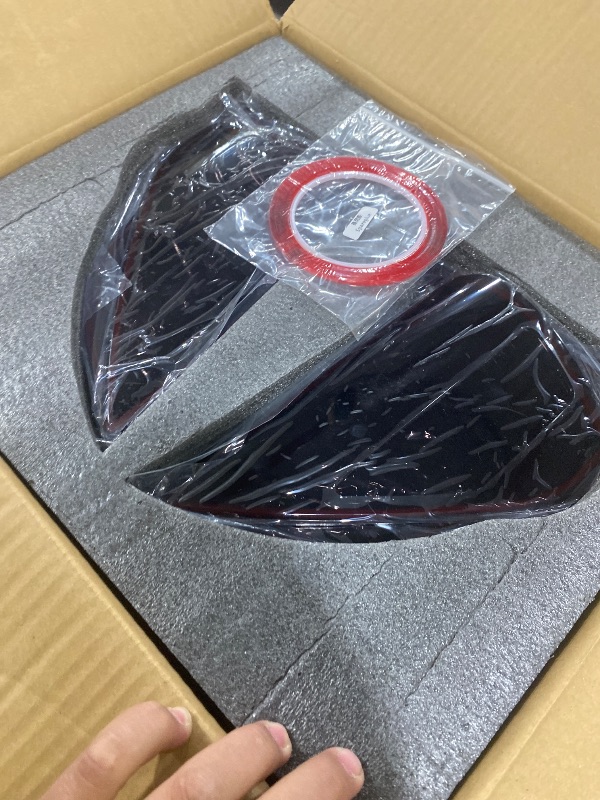 Photo 1 of CRMDF Smoked Tail Light Cover Guards Fit for Tesla Model 3 2017-2023 / Tesla Model Y 2020-2024 Accessories, Rear Taillight Decorative Protection Trim, Reverse Tail Lamp Shell Shade