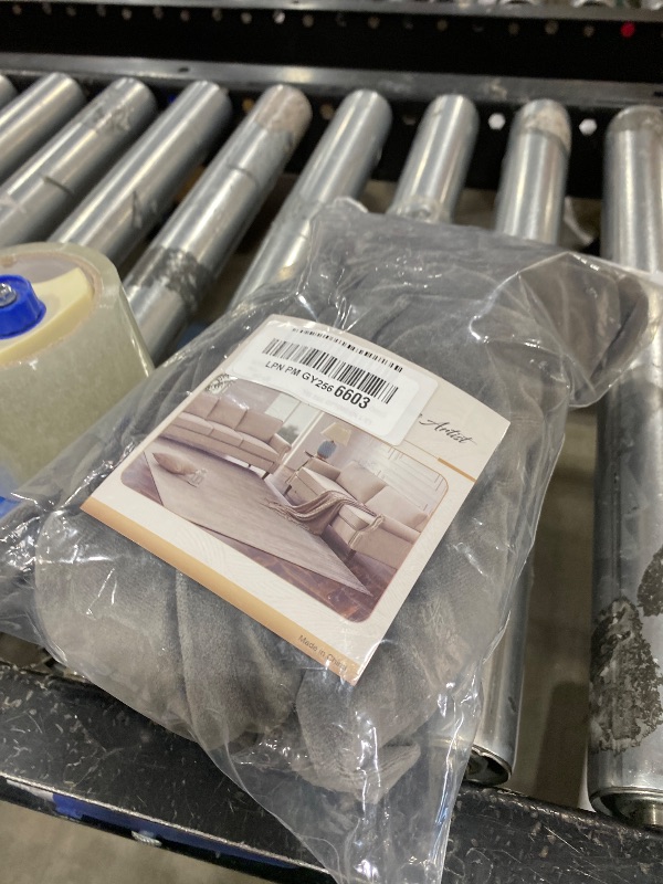 Photo 1 of H.VERSAILTEX Real Velvet Plush 1 Piece Form Fit Stretch Rectangle Folding Storage Covers Ottoman Slipcovers Removable Footstool Protect Footrest Covers Elastic Bottom, Machine Washable(Large, Grey)