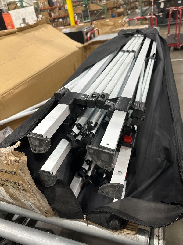 Photo 1 of *** PARTIAL SET *** GarveeLife 10x20 Pop Up Canopy with 4 Sidewalls - Heavy Duty Outdoor Canopy Tent with Portable Roller Bag - 3 Adjustable Height, 4 Weight Bags, 8 Stakes & 6 Guy Ropes Included, White