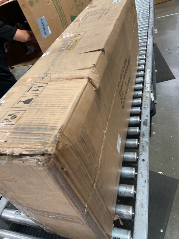 Photo 1 of ** Stock photo for reference only actual color white and brown ** Modern LED 6 Drawer Dresser for Bedroom, White Large Chest of Drawers with Hidden Handles, Long Double Wooden Dresser Closet for Living Room, Entryway, Hallway - White