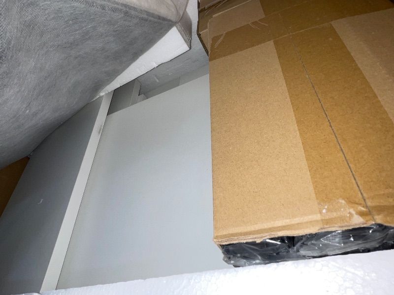 Photo 1 of ***SEE NOTES***Pamapic Glass Top Vanity Desk with Crystal Handles, 11 Drawers Makeup Vanity with Mirror and Stool, 3 Lighting Modes Dressing Table, Power Outlet, Silent Slides, White