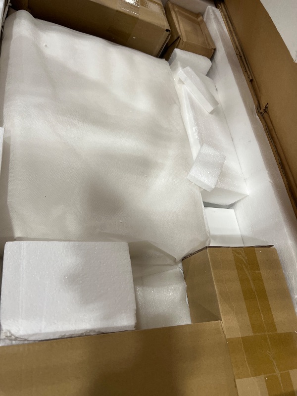 Photo 1 of ***SEE NOTES***Pamapic Glass Top Vanity Desk with Crystal Handles, 11 Drawers Makeup Vanity with Mirror and Stool, 3 Lighting Modes Dressing Table, Power Outlet, Silent Slides, White