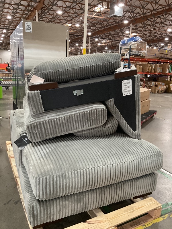 Photo 3 of BOTTOM OF COUCH DAMAGED*Signature Design by Ashley Lindyn Contemporary L-Shaped 2-Piece Sectional with Chaise for Living Room, Gray