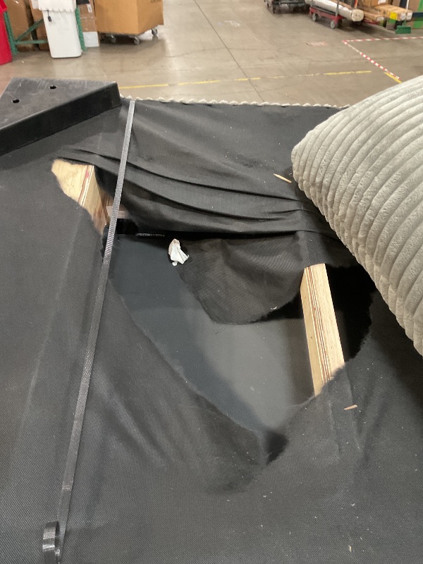 Photo 4 of BOTTOM OF COUCH DAMAGED*Signature Design by Ashley Lindyn Contemporary L-Shaped 2-Piece Sectional with Chaise for Living Room, Gray