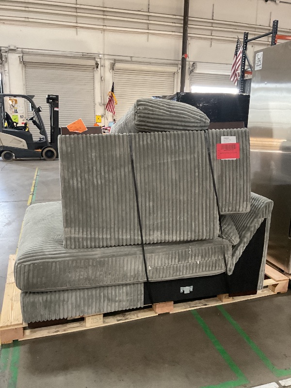 Photo 1 of BOTTOM OF COUCH DAMAGED*Signature Design by Ashley Lindyn Contemporary L-Shaped 2-Piece Sectional with Chaise for Living Room, Gray