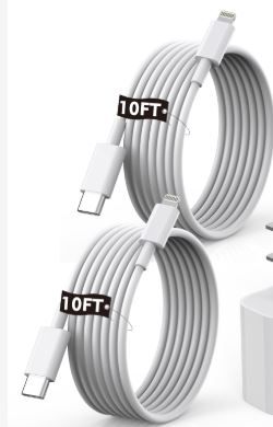 Photo 1 of [Apple MFi Certified]10FT Fast iPhone Charger,Extra Long Apple Charger Fast Charging 2Pack USB C Charger Block Plug + 10Foot Lightning Cable Cord for iPhone 14/Pro/Pro Max/Plus/13/12/11/XS/XR/X/SE2022