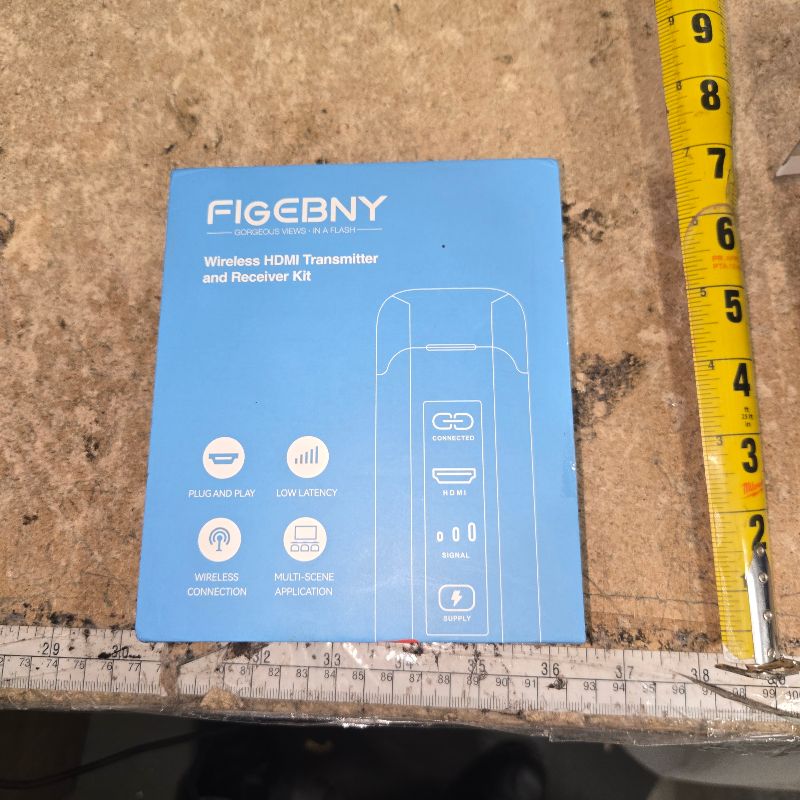 Photo 1 of **Damaged** FIGEBNY Wireless HDMI Transmitter and Receiver 4K Larger LED Screen Display, Wireless HDMI Extender Sender HD 5G 165FT Streaming Media Video/Audio/File for PC/Laptop/Projector/TV Box/Camera Gray