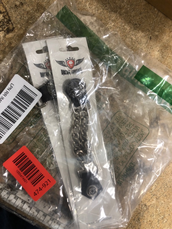 Photo 1 of ***ONLY 2*** Dream Apparel 4PCS Motorcycle Vest Extenders for Men, Biker Vest Extenders with Faux Leather Ends and Double Chrome Chains