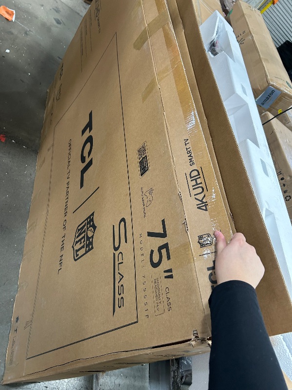 Photo 1 of **Powers on but is stuck on color changing screen *** TCL 75-Inch Class S5 UHD 4K LED Smart TV with Fire TV (75S551F, 2024 Model), Dolby Vision, HDR PRO+, Dolby Atmos, Alexa Built-in with Voice Remote, Apple AirPlay 2 Compatibility, Streaming Television