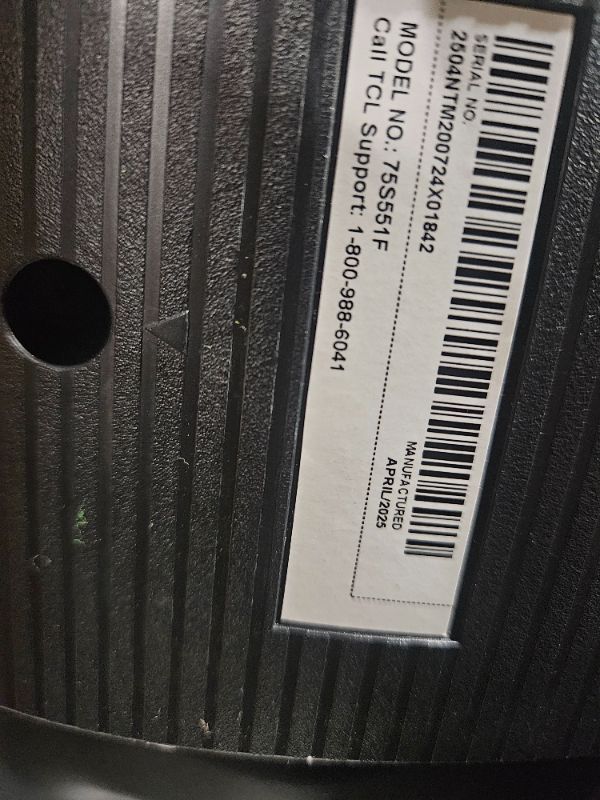 Photo 1 of **Powers on but is stuck on color changing screen *** TCL 75-Inch Class S5 UHD 4K LED Smart TV with Fire TV (75S551F, 2024 Model), Dolby Vision, HDR PRO+, Dolby Atmos, Alexa Built-in with Voice Remote, Apple AirPlay 2 Compatibility, Streaming Television