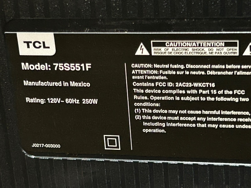 Photo 1 of **Powers on but is stuck on color changing screen *** TCL 75-Inch Class S5 UHD 4K LED Smart TV with Fire TV (75S551F, 2024 Model), Dolby Vision, HDR PRO+, Dolby Atmos, Alexa Built-in with Voice Remote, Apple AirPlay 2 Compatibility, Streaming Television