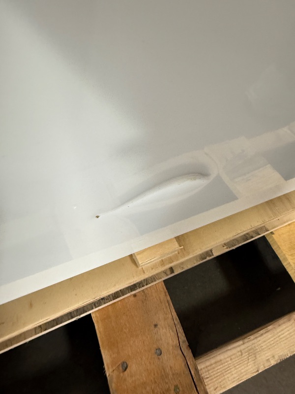 Photo 1 of Duura Commercial Mobile Ice Cream Display Chest Freezer Sub Zero Temp Curved Glass Top Frost Free Lid with 8 Wire Baskets, 71.7 Inch Wide 21.2 Cubic Feet, White