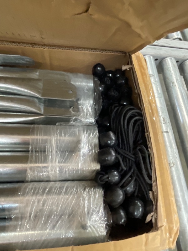 Photo 1 of ***INCOMPLETE***Aprilsoul Outdoor 13x20 FT Carport, Duty Canopy Storage Shed with Mesh Windows and Galvanized Steel Tube, All-Season Tarp, Wide Range of Appliaction for Car, Boat and Reunion, White