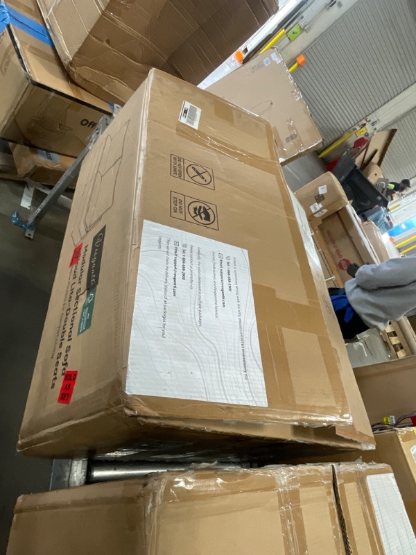 Photo 1 of ***3 BOXES***Vesgantti 142" Cloud Couch Sectional Modular Sofa, Comfy Sectional Couch with Ottoman Deep Seat Chenille L Shaped Sofa, Modular Couches for Living Room, Bedroom and Apartment, Light Brown