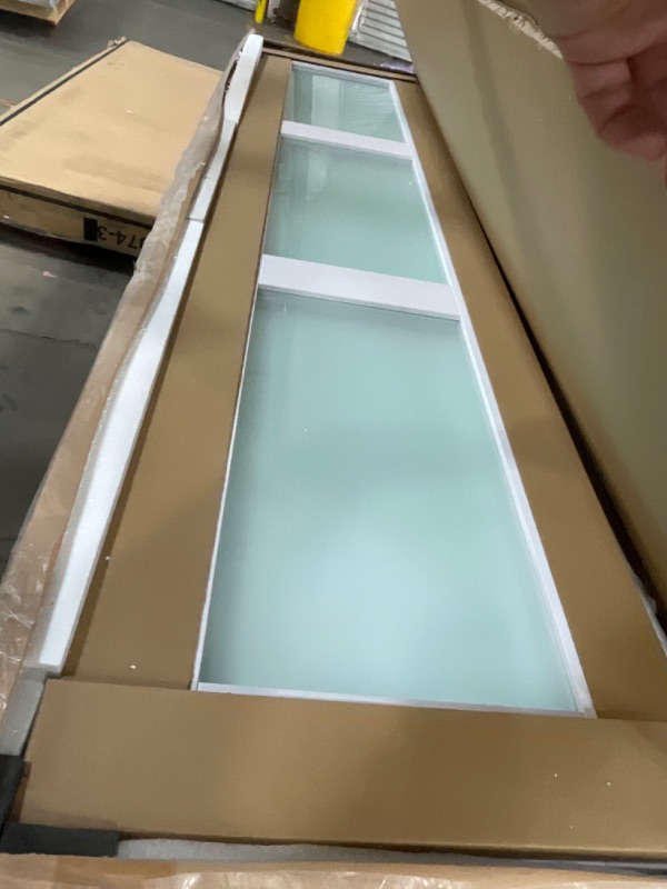 Photo 1 of (used)(unknown if complete) EaseLife Preassembled Bi-Fold Doors, for 72"x 80" Opening,Tempered Frosted Glass Closet Folding Barn Door with Concealed Hardware