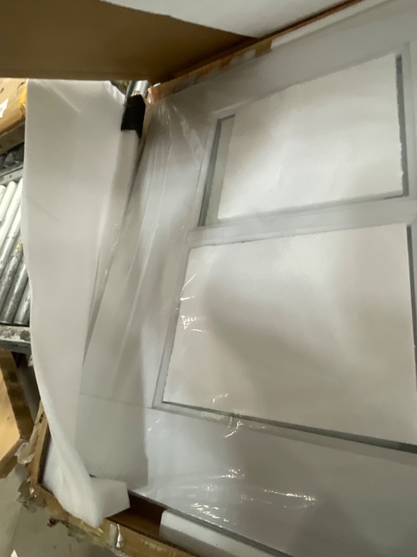 Photo 1 of (30" x 2) x 80" Clear Glass French Interior Door Slab, 10-Lite Glass Pantry Door for Bathroom Laundry Closet Pocket, Solid Core Pre-Assembled Panel Without Hardware, White