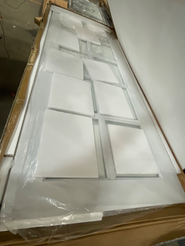 Photo 1 of (30" x 2) x 80" Clear Glass French Interior Door Slab, 10-Lite Glass Pantry Door for Bathroom Laundry Closet Pocket, Solid Core Pre-Assembled Panel Without Hardware, White