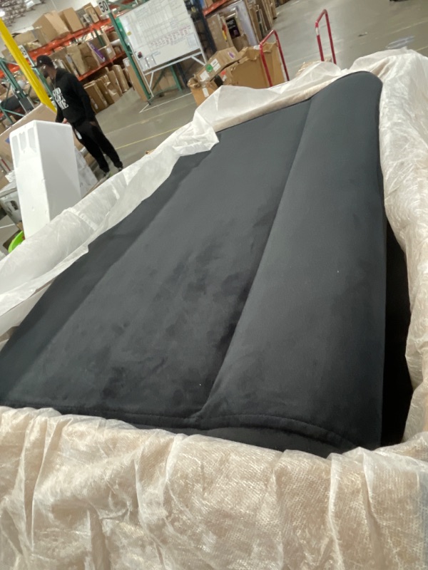 Photo 1 of ***3 BOXES***HONBAY Sectional Sofa with Storage Seat Velvet U Shaped Couch with Reversible Chaise Convertible Sectional Couches for Living Room,Black Velvet