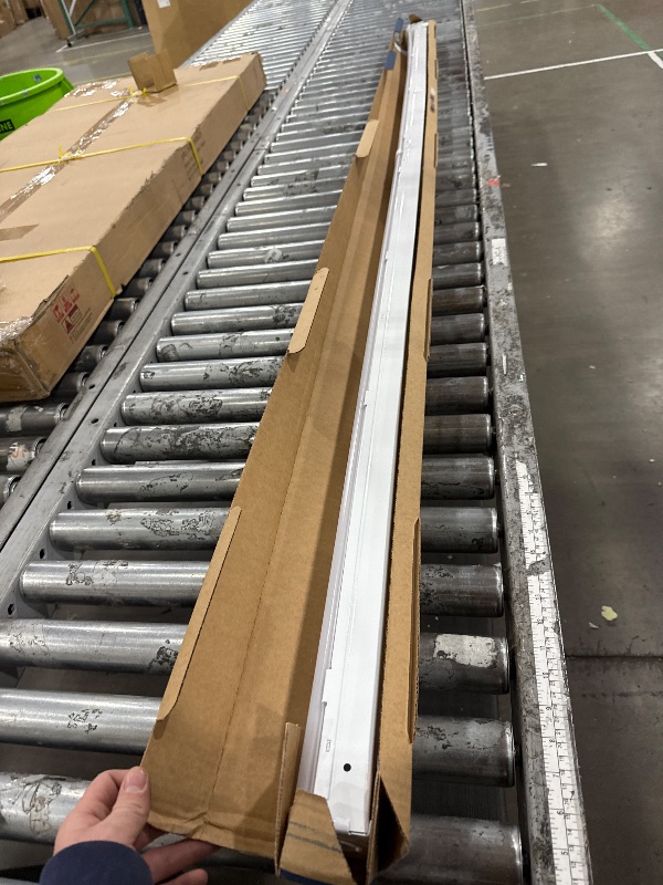Photo 1 of ***RAIL IS BENT***Lithonia Lighting 1 Light LED Strip Light, 8 Foot Linear LED Ceiling Lighting Fixture, 11000 Lumens, 4000K, Dimmable, MVOLT, for Garage, Closet, Utility Room (MNSS L96 11000LM MVOLT GZ10 40K G1)