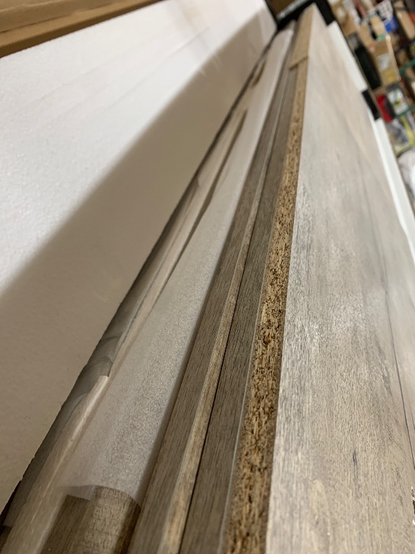 Photo 1 of **INCOMPLETE** ROCKPOINT 3 Sided Glass 59" Fireplace TV Stand for TVs up to 65inch, Media Entertainment Center with Glass Door Storage Cabinet,24" Electric Fireplace with LED Light and Flame Colors,Grey