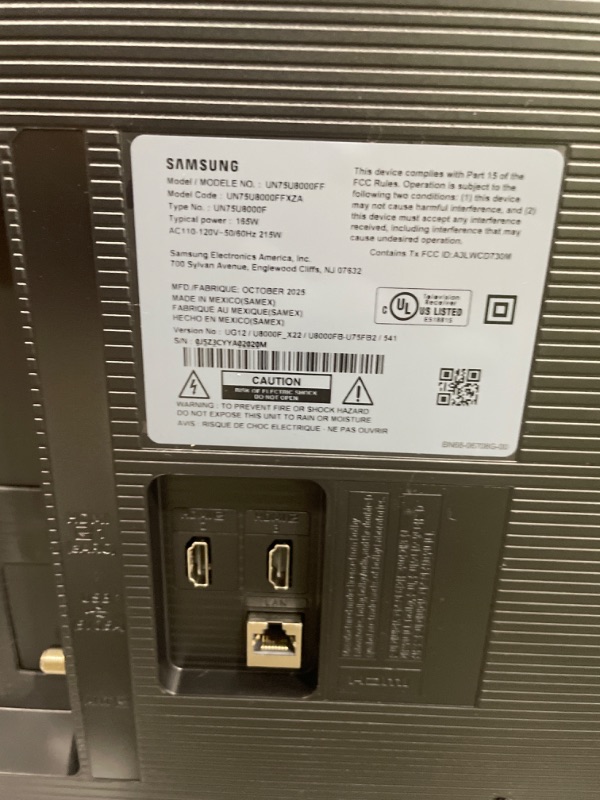 Photo 1 of Samsung 75-Inch Class Crystal UHD U8000F 4K Smart TV (2025 Model) Endless Free Content, Crystal Processor 4K, MetalStream Design, Knox Security, Alexa Built-in