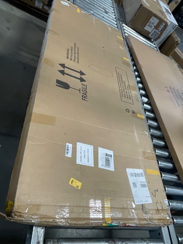 Photo 1 of QDSSDECO Full Length Mirror 63"x24" Irregular Wall Mirror Wave Frameless for Living Room Bathroom Bedroom Entryway Decor