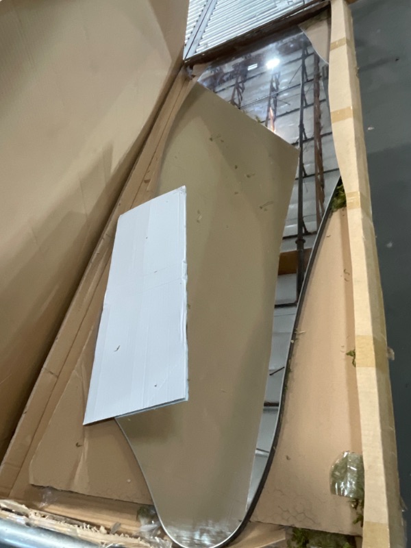 Photo 1 of QDSSDECO Full Length Mirror 63"x24" Irregular Wall Mirror Wave Frameless for Living Room Bathroom Bedroom Entryway Decor