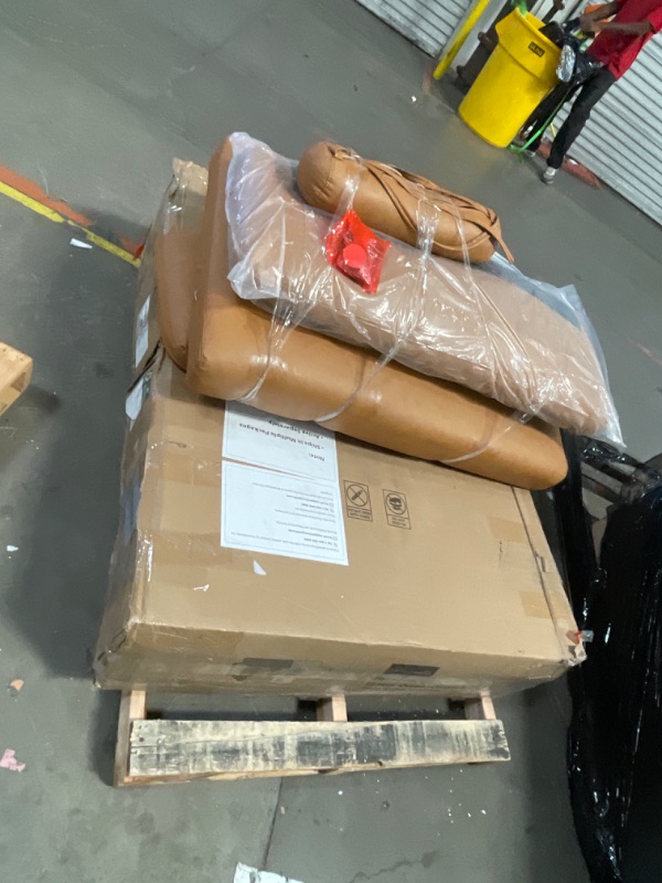 Photo 1 of  (3 BOXES)Faux leather sofa luxury queen