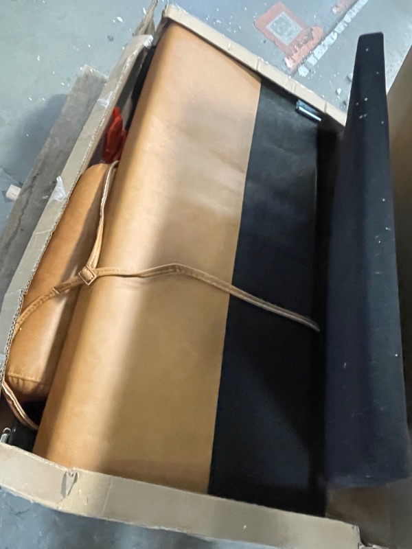 Photo 1 of  (3 BOXES)Faux leather sofa luxury queen