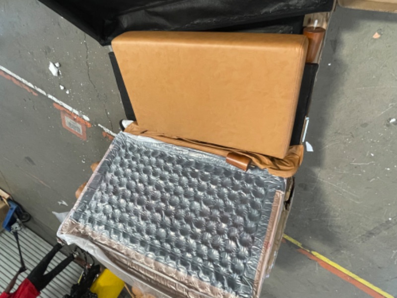 Photo 1 of  (3 BOXES)Faux leather sofa luxury queen