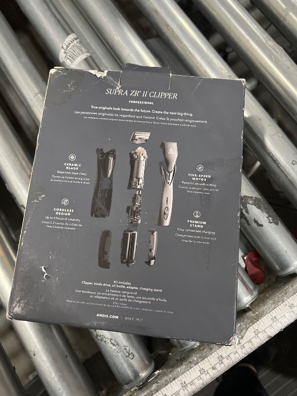 Photo 1 of ***DAMAGED - SEE NOTES/PICTURES*** Andis 79160 Supra ZR II Cordless Rechargeable Hair Clipper, Detachable Blade Clipper, Lithium-Ion Powerful Battery, Black