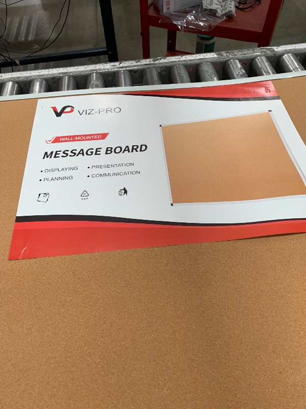 Photo 1 of *CHECK PHOTOS* VIZ-PRO Large Cork Bulletin Board, 60 X 48 Inches, Wall-Mounted Corkboard with Silver Aluminium Frame for School, Office, and Home 5' X 4'