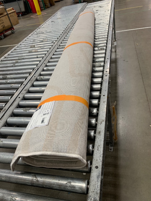 Photo 1 of ***READ NOTES*** Alcina Modern Scandinavian Graphic Lines High-Low White/Light Gray 8 Ft. X 10 Ft. Area Rug