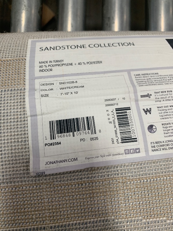 Photo 1 of ***READ NOTES*** Alcina Modern Scandinavian Graphic Lines High-Low White/Light Gray 8 Ft. X 10 Ft. Area Rug