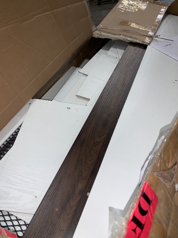 Photo 1 of ***UNKNOWN IF MISSING PARTS*** YITAHOME Hall Tree with Bench and Shoe Storage, Hallway Tree with Adjustable RGB LED Light, Sliding Barn Doors and 10 Hooks, Coat Rack for Front Door Entrance Entryway Mudroom Bedroom, White & Walnut