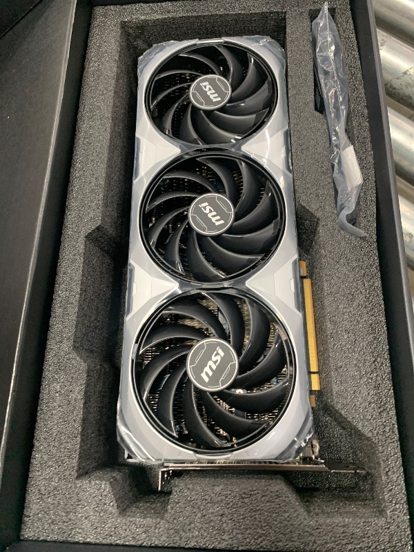 Photo 1 of ***FOR PARTS ONLY*** MSI Geforce RTX 4090 Ventus 3X E 24G OC Pci_E Graphic Card - NVIDIA Geforce RTX 4090 GPU, 24GB GDDR6X 384-Bit Memory, 21 Gbps, PCI Express 4 Interface, Upto 2550 Mhz, TORX Fan 4.0, Triple Fan Design