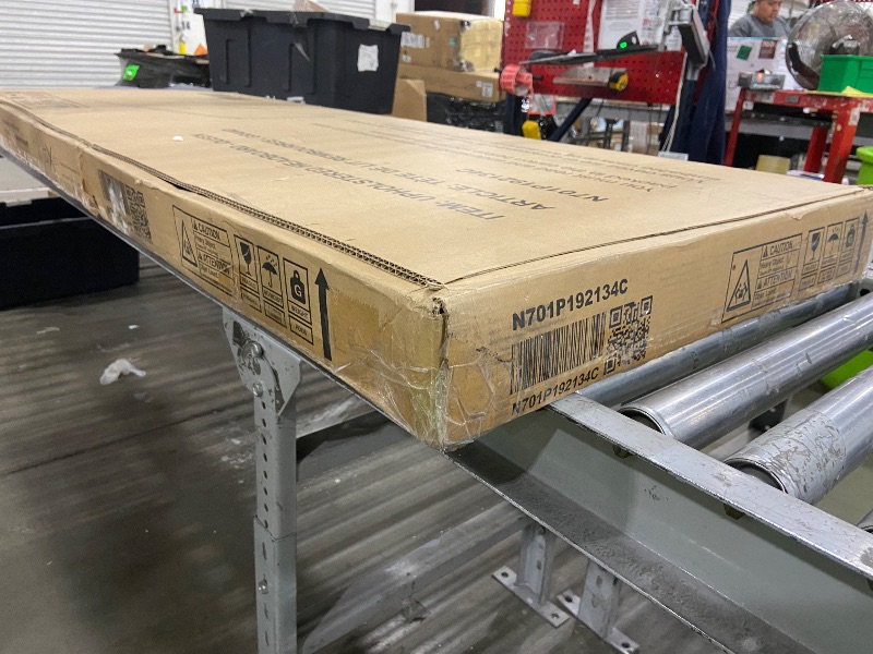 Photo 1 of ************INCOMPLETE ITEM, THIS IS ONLY THE BOX FOR THE HEADBOARD************
Merax Queen Size Bamboo Platform Bed,Modern Bed Frame with Upholstered Adjustable Headboard, Wood Slat Support, No Box Spring Needed, Easy Tool-Free Assembly, Brown+Beige