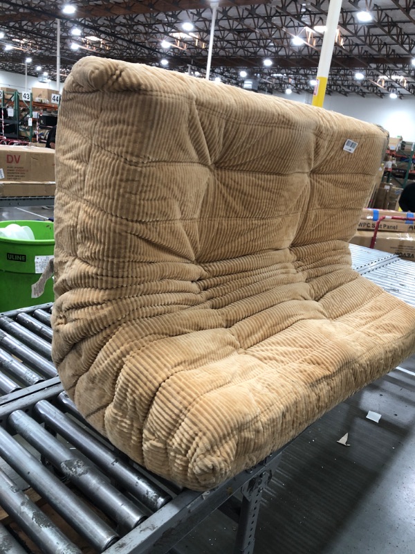 Photo 1 of **SEE COMMENTS/PHOTOS** VERY DIRTY*** N&V Fireside Loveseat, Mid Century Armless Twin Size Floor Sofa, Soft Premium Corduroy Floor Lounge Chair, Foam Sofa Accent Chair for Living Room Bedroom and Office (Beige)