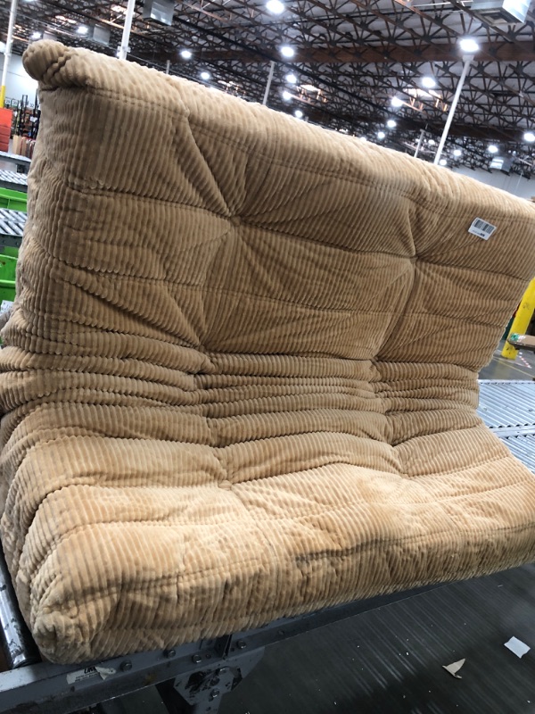 Photo 1 of **SEE COMMENTS/PHOTOS** VERY DIRTY*** N&V Fireside Loveseat, Mid Century Armless Twin Size Floor Sofa, Soft Premium Corduroy Floor Lounge Chair, Foam Sofa Accent Chair for Living Room Bedroom and Office (Beige)