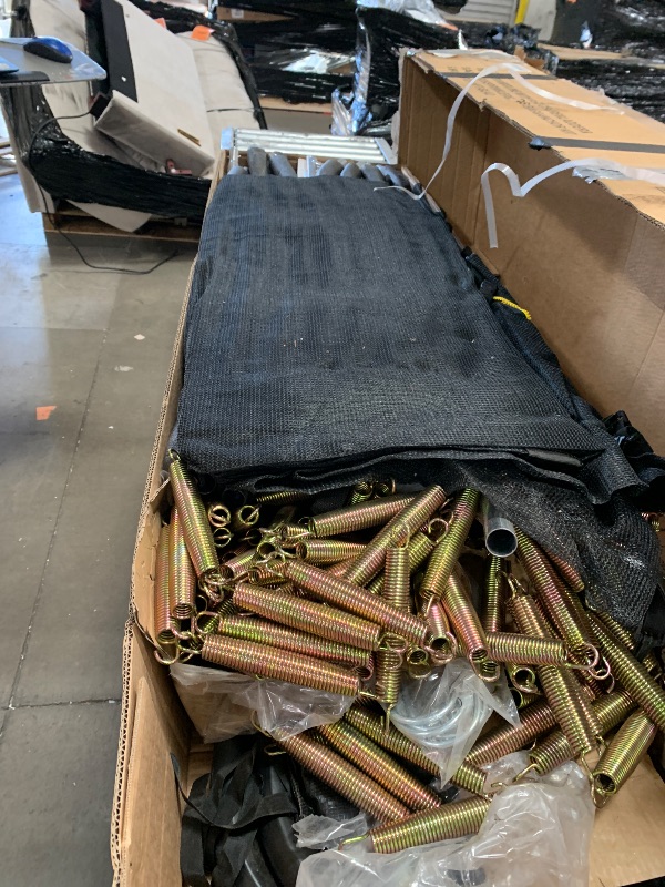 Photo 1 of *INCOMPLETE MISSING BOX 1* Kiivakii 16FT Trampoline, Outdoor Trampolines for Kids and Adults, Recreational Trampoline with Basketball Hoop, Heavy Duty Round Trampolines with Sprinkler for Backyard, ASTM Approved, Black