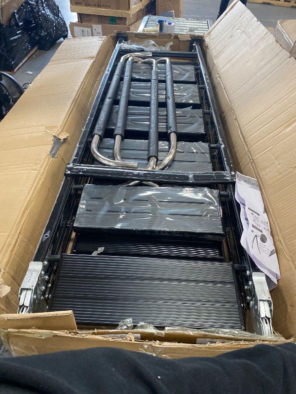 Photo 1 of (used item)(please see all images) DZMYSMG Space-Saving Metal Loft Bed with Wall-Mounted Ladder Double Step Staircase Non-Slip Feet & Armrests -