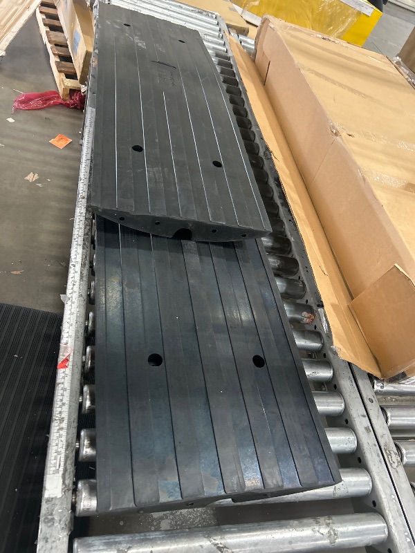 Photo 1 of *** MISSING ONE ***Pyle Car Driveway Adjustable Curb Ramps - 3 Pack Heavy Duty Rubber Threshold Ramp Kit Set -For Loading Dock, Garage, Sidewalk, Truck, Scooter, Bike, Motorcycle & Wheelchair Mobility- PCRBDR23