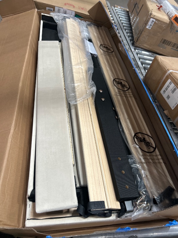 Photo 1 of (unknown if complete)(used) Full Size Platform Bed Frame with Upholstered Velvet Button Tufted Headboard