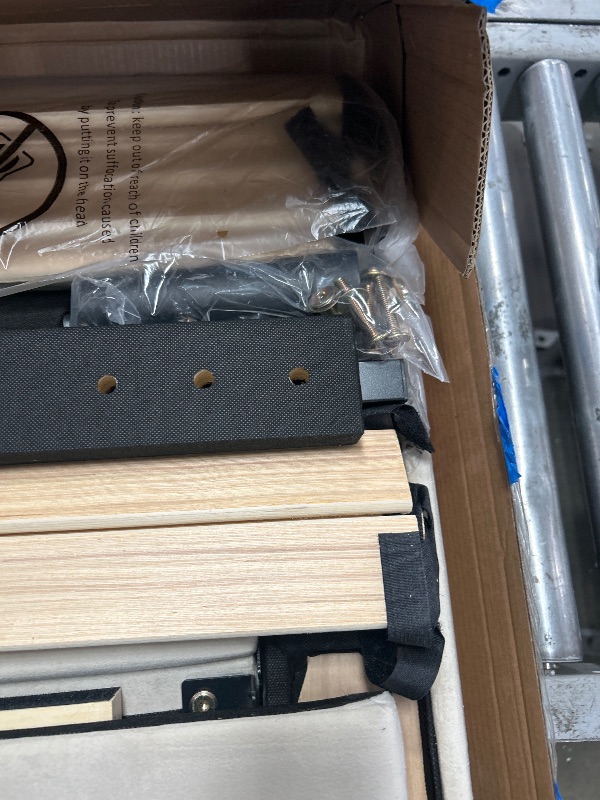 Photo 1 of (unknown if complete)(used) Full Size Platform Bed Frame with Upholstered Velvet Button Tufted Headboard