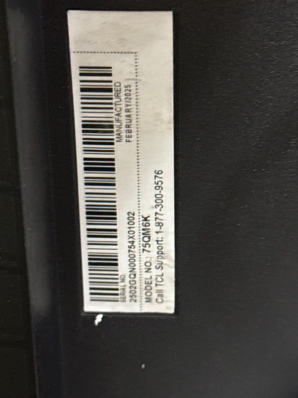 Photo 1 of ***DAMAGED***TCL 75 Inch Class QM6K Series | Mini LED QLED 4K HDR | 75QM6K, 2025 Model | 120HZ-144HZ High Brightness Smart Google TV Dolby Atmos Onkyo Audio | Voice Remote Alexa Gaming Streaming Television