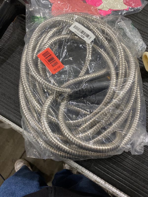Photo 1 of **missing nozzle**Garden Hose 25ft, Stainless Steel Metal Water Hose with 10 Function Nozzle, Lightweight Hose, No Kink, Leak-proof, Puncture Resistant for Yard, Outdoor, RV