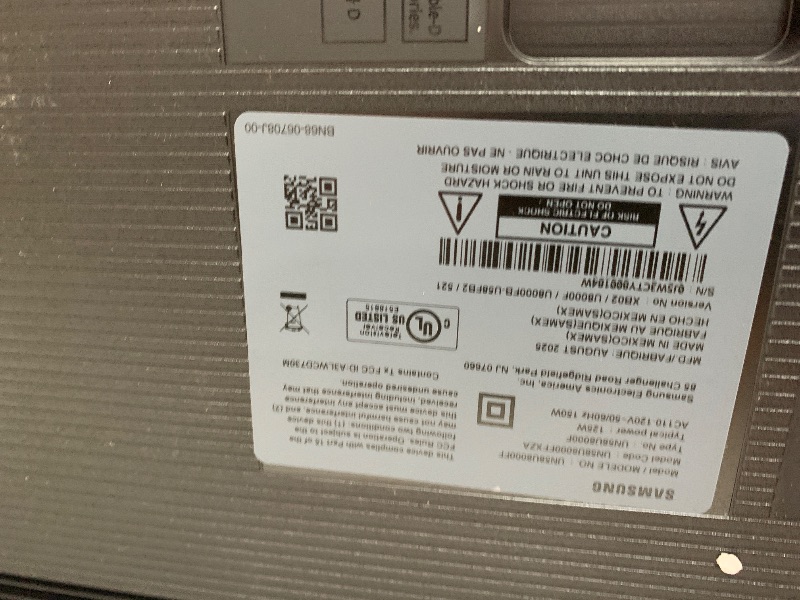 Photo 1 of **FOR PARTS ONLY**HEAVILY DAMAGED SCREEN**Samsung 58-Inch Class Crystal UHD U8000F 4K Smart TV (2025 Model) Endless Free Content, Crystal Processor 4K, MetalStream Design, Knox Security, Alexa Built-in **SCREEN IS DAMAGFE STILL TURNS ON ACCESSORIES INCLUD
