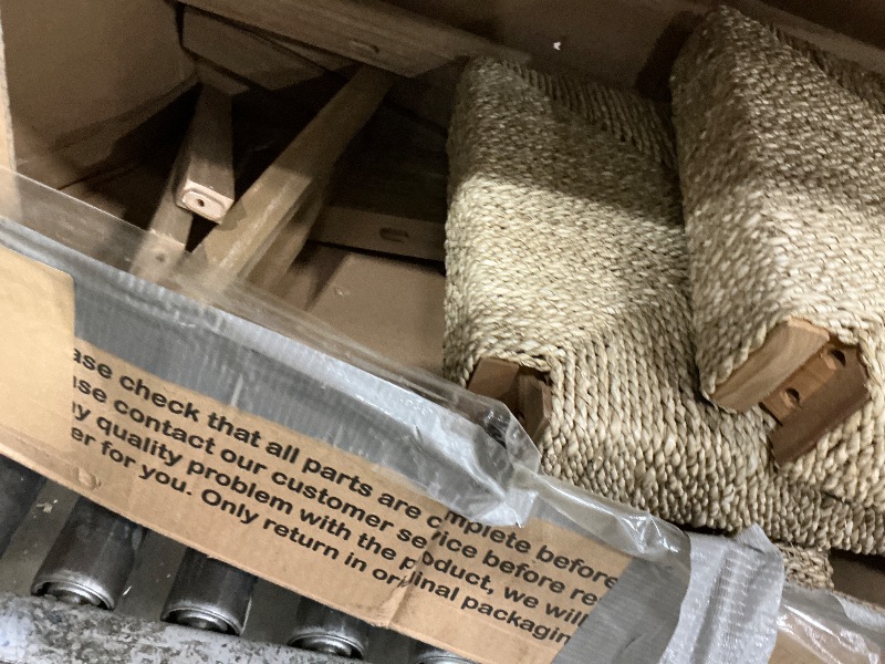 Photo 1 of **FOR PARTS ONLY**
DUHOME Wooden Rattan Dining Chairs Set of 2, Boho Farmhouse Cane Chairs with Natural Weave Seagrass Rope Seat, Armless Rattan Accent Chairs for Kitchen Dining Room,Living Room,Natural